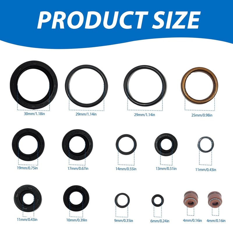 TNJPSEK 2 Pack 125cc Chinese Engine Gasket Kit, 54mm Bore Cylinder Head Stator Clutch Intake Gasket Compatible with 110cc-125cc Engine ATV Dirt Bike Go Kart 4 Wheeler Dune Buggy (1P54FMH 1P54FMI) - Image 4